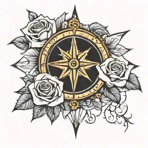 Roses And Compass Rose