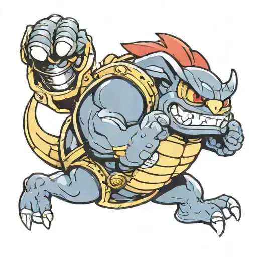 Machamp Pokemon Holding Bass Fish