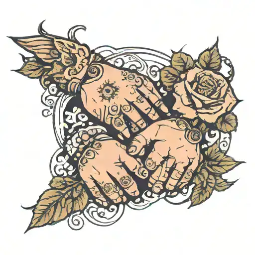 Dad And Daughter Holding Hands