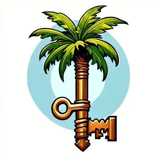 A Ratafarian Key Shaped Like A Palm Tree