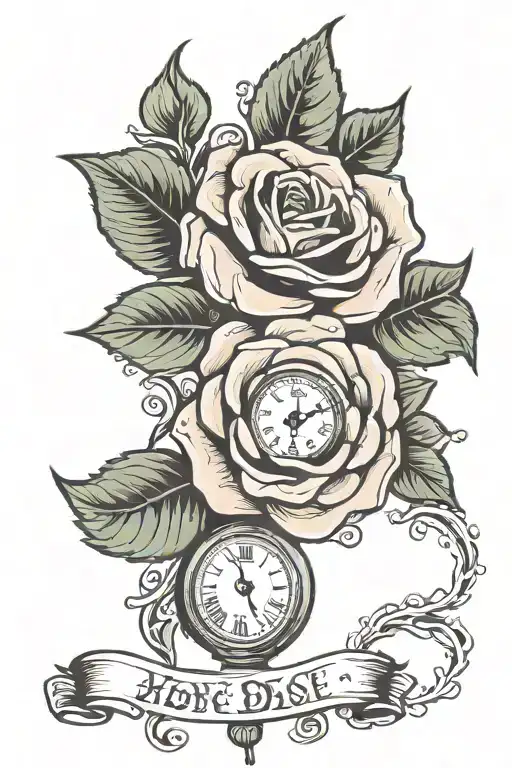 Rose With Name And Clock