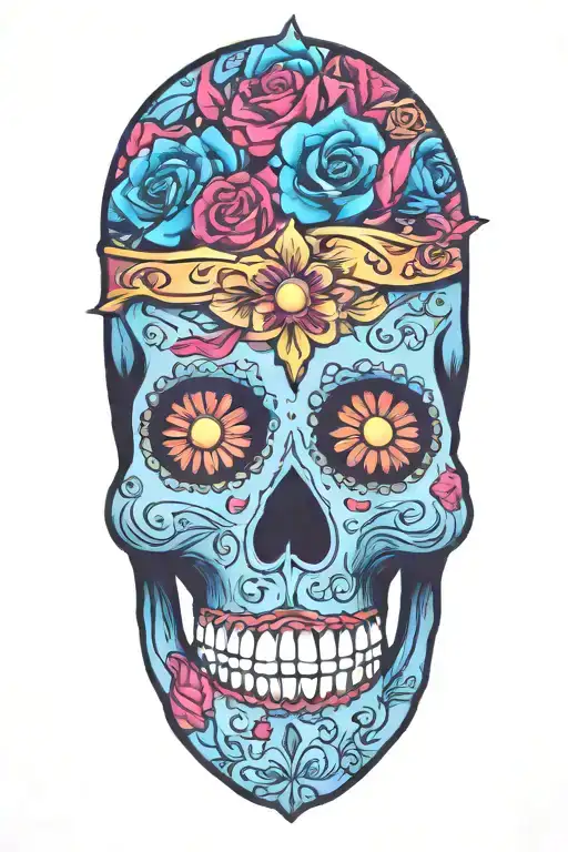 Sugar Skull With Crown