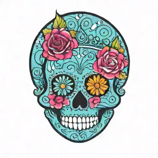 Sugar Skull With Crown