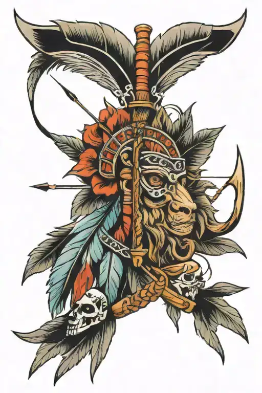 Native American Bow And Arrow Weapon