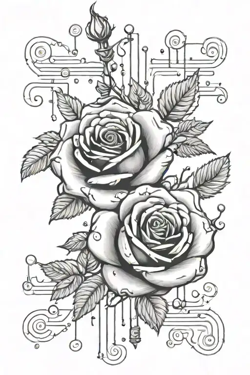 Morse Code Love Rose Intertwined