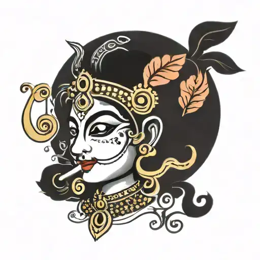 Lord Krishna With Music Notes