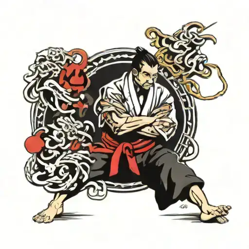 Jujitsu Samourai Cover With Japanese