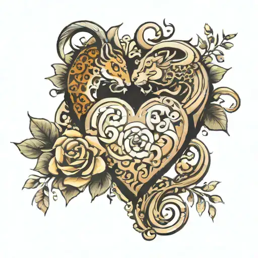 Combine 1 Sagittaurius 2 Leo 1 Pisces Zodiac Sign Into A Heart Shape