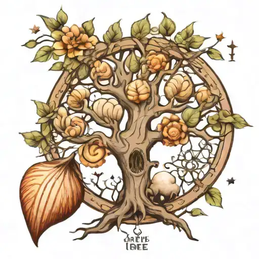 Family Tree With Shell And Star Passing