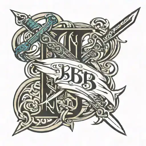 Kb Initial With Sword Wrapped