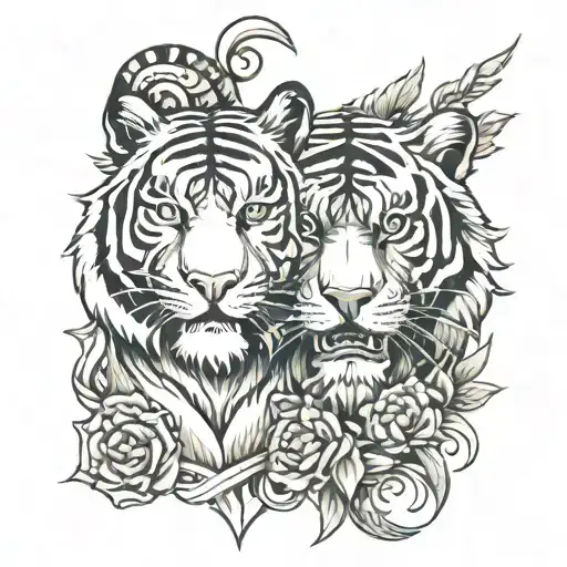 Warrior And Tiger Head