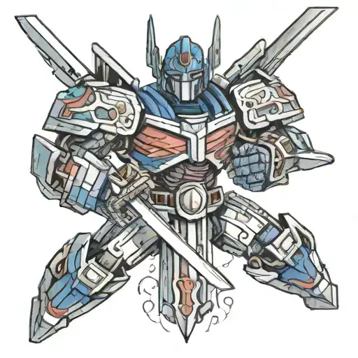 Optimus Prime With A Sword In His Hands