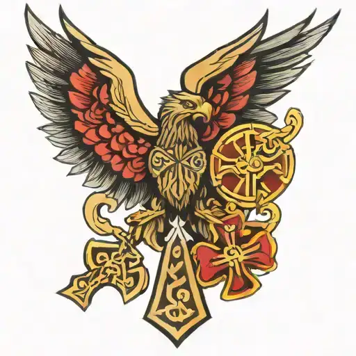 Polish Eagle Celtic Cross