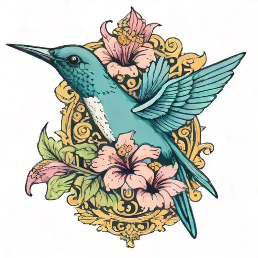 Hibiscus Hummingbird Letter S A King's Crown Pink Flower Of Porcelain Flower Bird Of Paradise