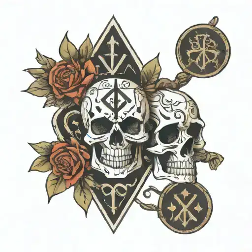 Scandinavia And Scandinavian Runes And Skull