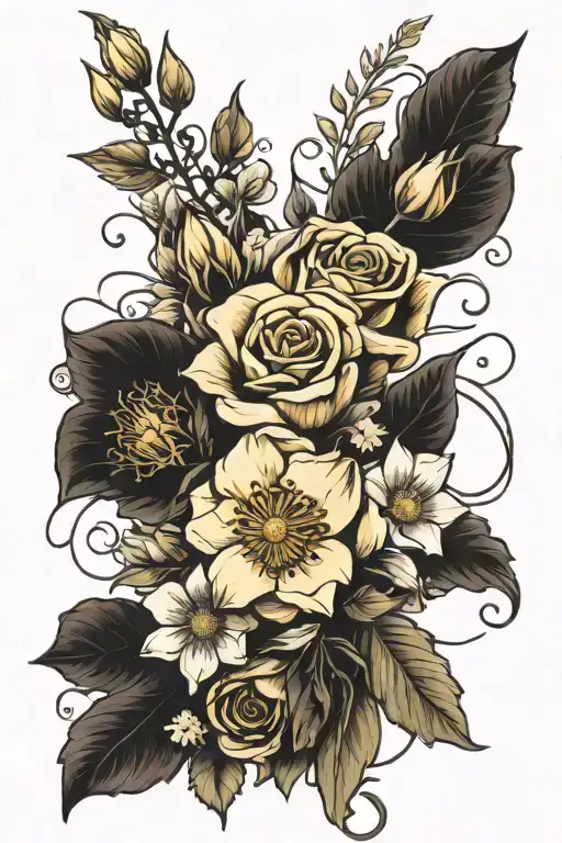 Rose Poppy Daffodil Bouquet