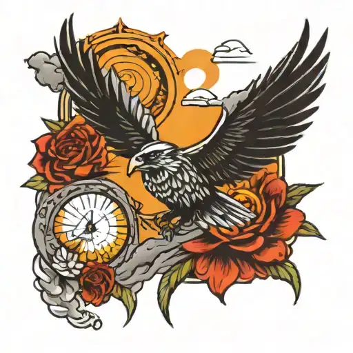 Icaro Flying Close To The Sun Rising