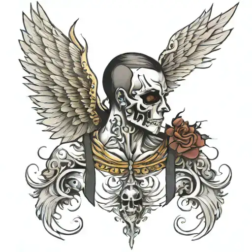 A Man Without A Face With Wing Straps