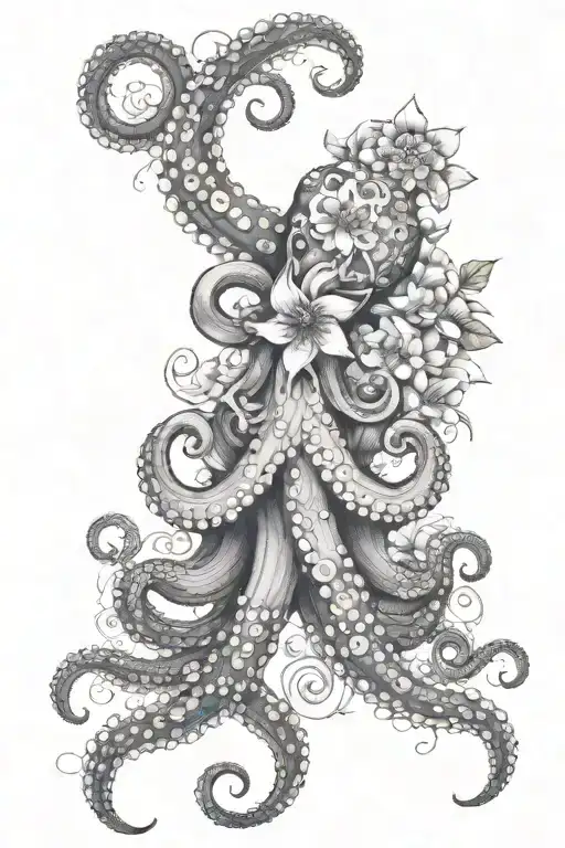 Octopus Hugging Flower Mandala