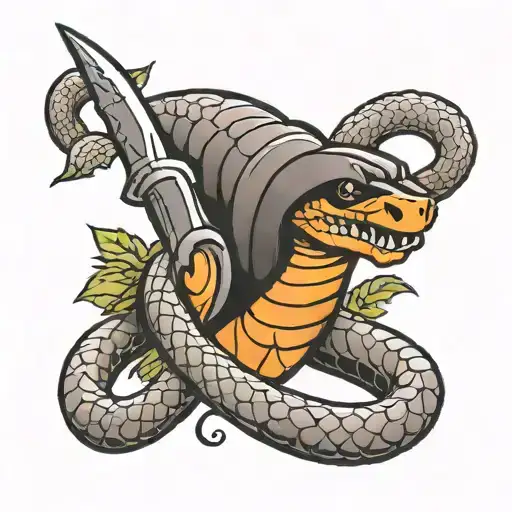 Snake With A Knife In The Shape Of A Carrot