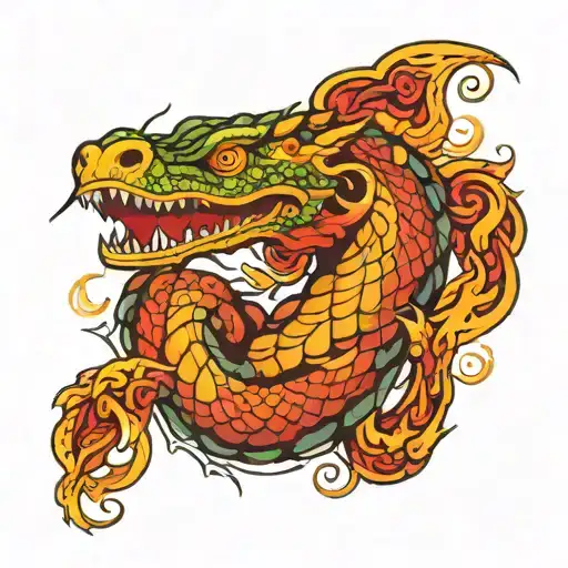 Multicolor Fire Serpent