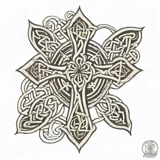 Cross With Celtic Knot Design Incorporating