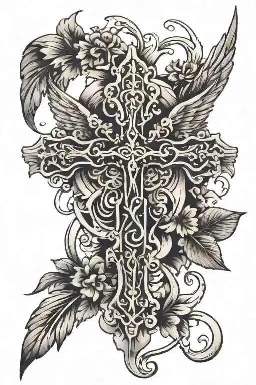 Christian Cross With Wings