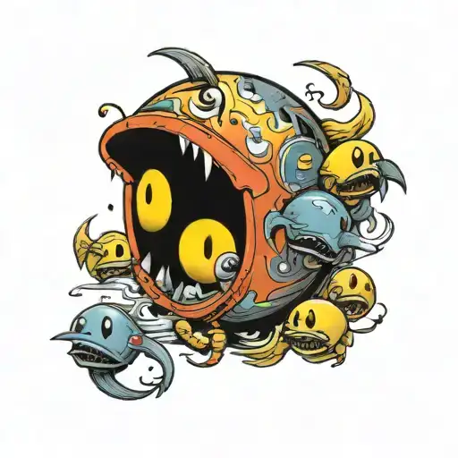 Pac Man Hunting For The The Ghosts