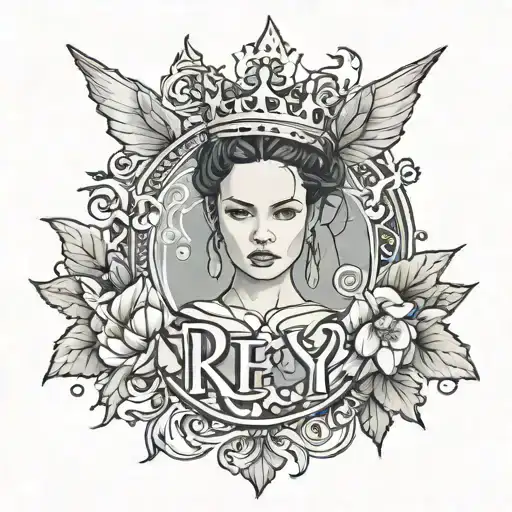The Word Rey With A Crown Hanging Off The R