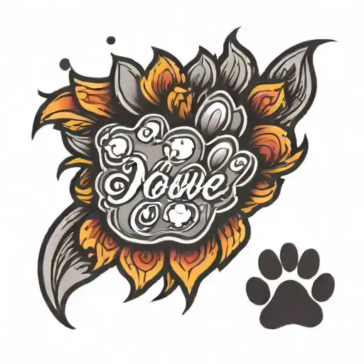 Dog Paw And Name