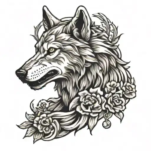 Arm Sleeve With Wolf Howling