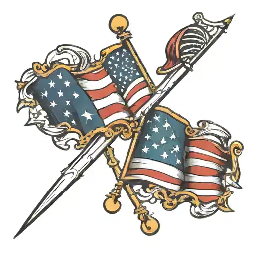 Italian And American Flag Draped Next To Each Other