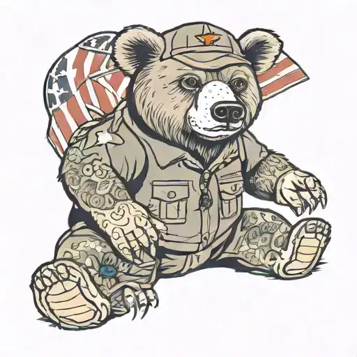 Bear Wearing A Us Vietnam Uniform