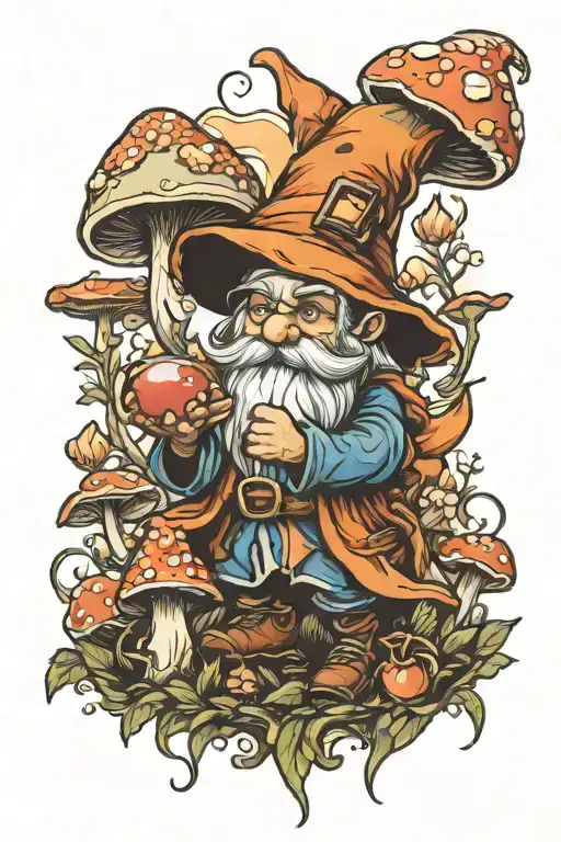 Fairy Wizard Gnome Mashroom