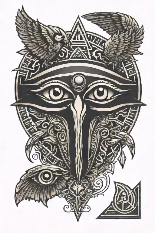 Eyes Of Horus With Egyptian Symbols Around