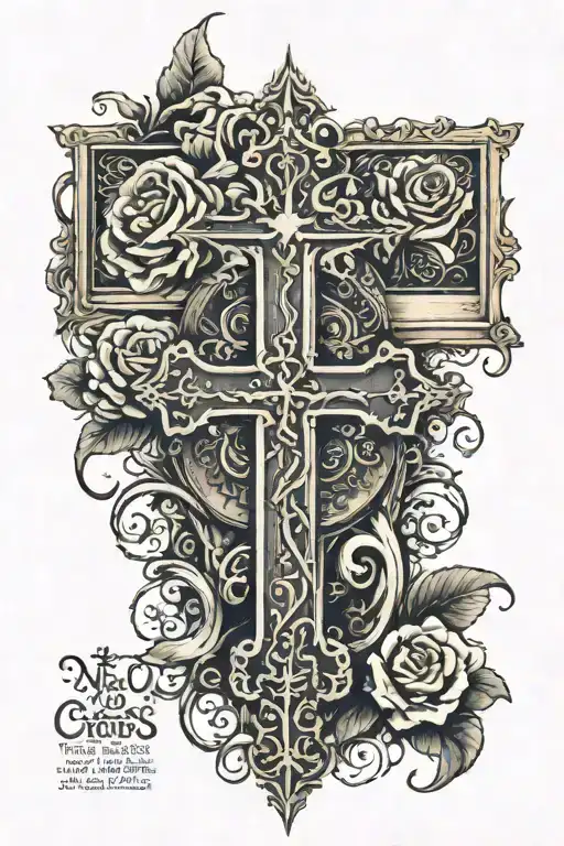 Bible Scripture W A Cross In The Background