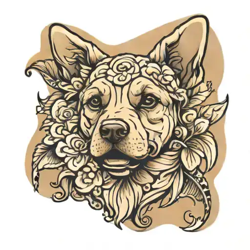 A Tan Dog With Short Ears And Fur That Looks Like A Flower