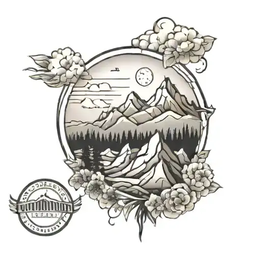 Mountains Skyline In A Circle