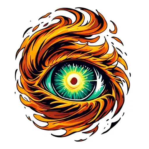 Large Cyclone Hurricane With Eye Looking