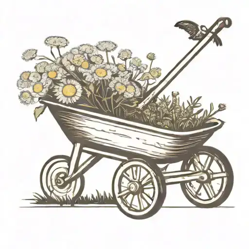 Wheelbarrow With Dandelion On Top
