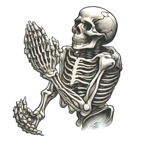 Skeleton Praying Hands Praying