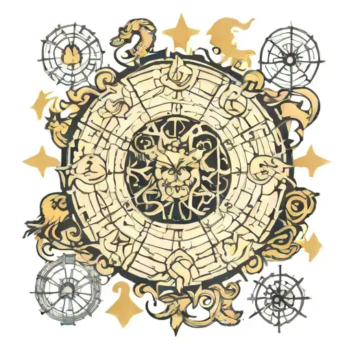 12 Zodiac Signes Symbols In Order Around Arm