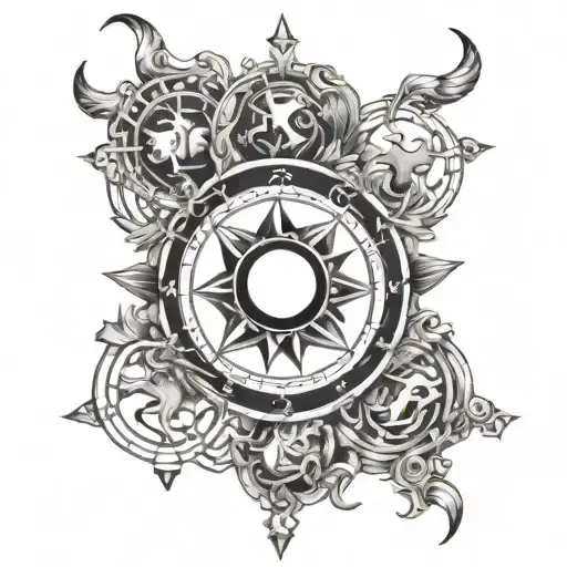 12 Zodiac Symbols Around Arm