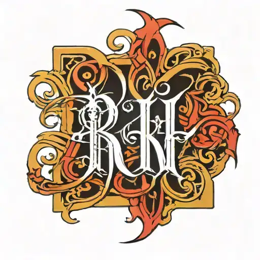 Riku Name In Gothic Letters Only Letters
