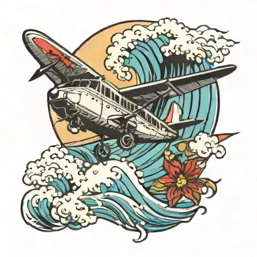 Wave With Airplane Flying