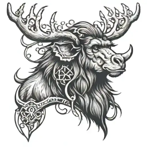 Monkey With Moose Antlers