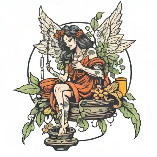 Angel With Money Tree Growing