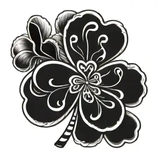 Shamrock Black And White
