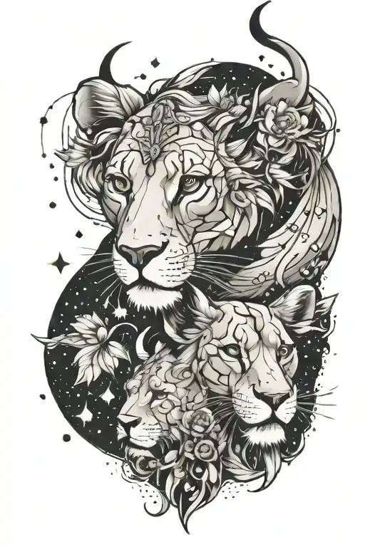 Lioness And Capricorn Constellation
