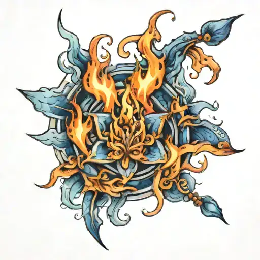 Blue Flame Of Fire And Have The Garland